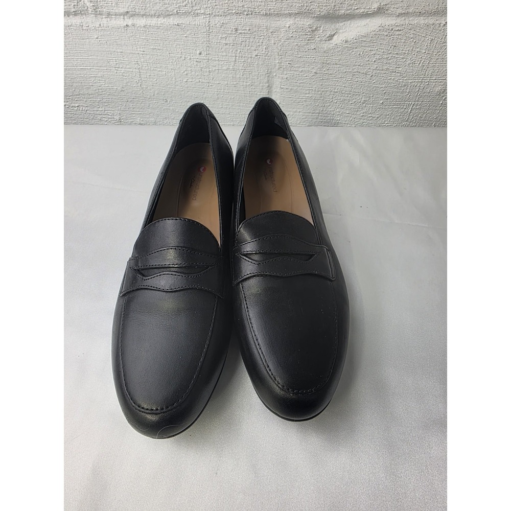Unstructured By Clarks Wude Fit Womens Black Penny Loafers Sz 8